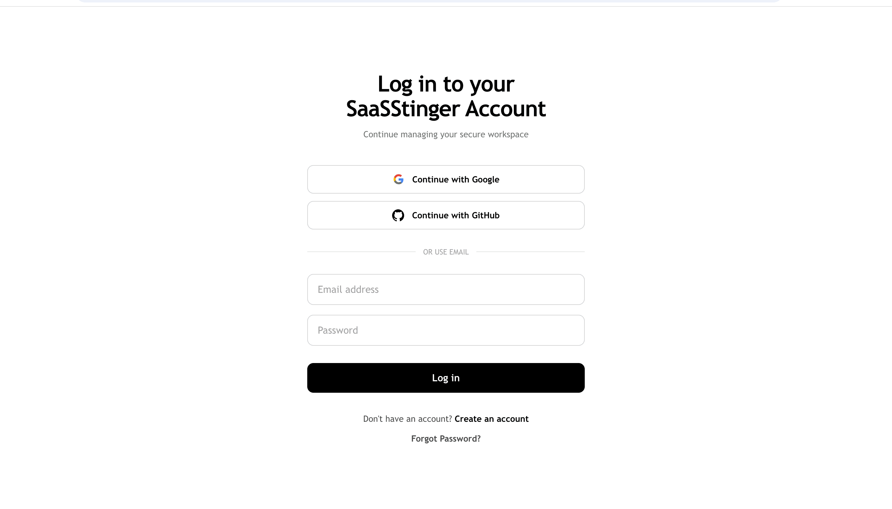 Authentication and user management interface