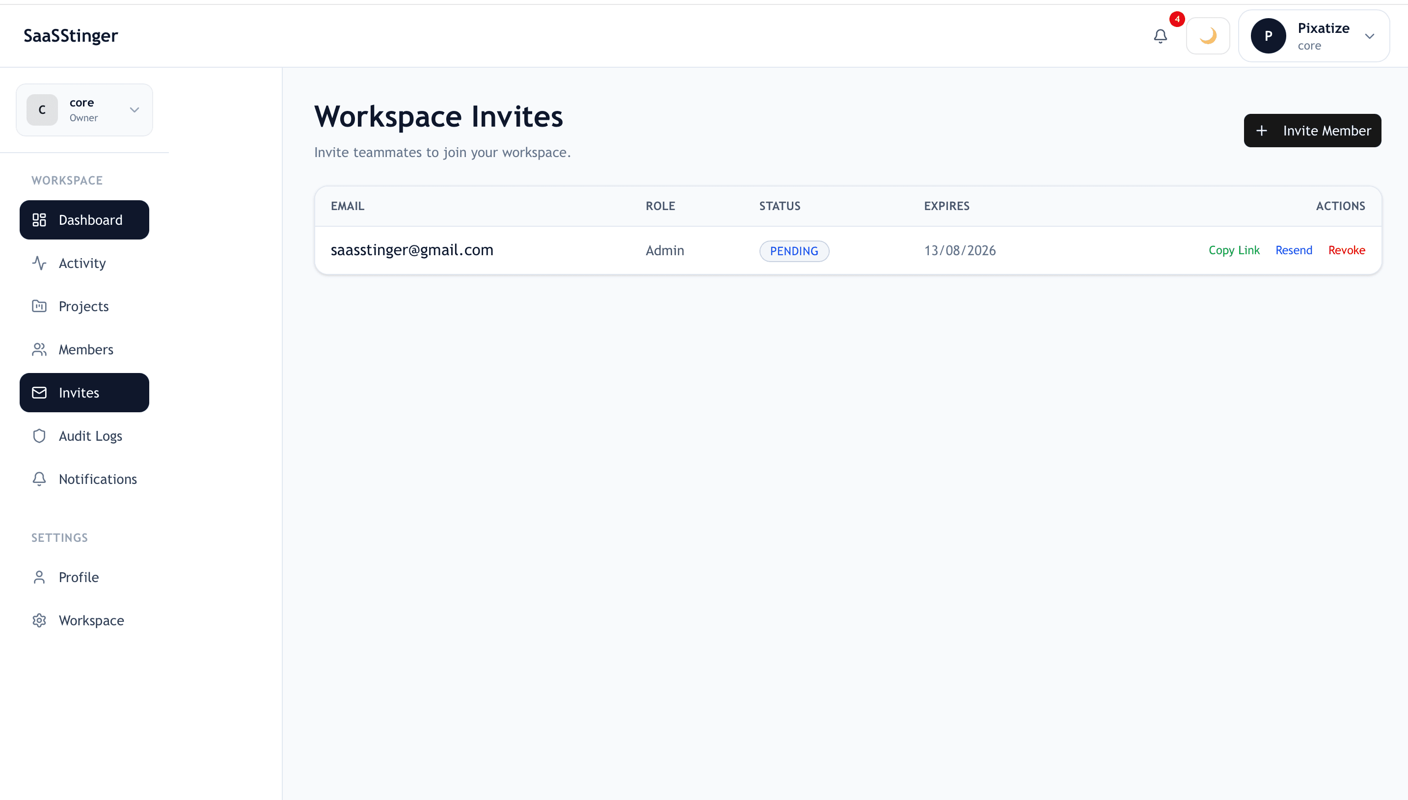 Workspace members, invitation links, and access management